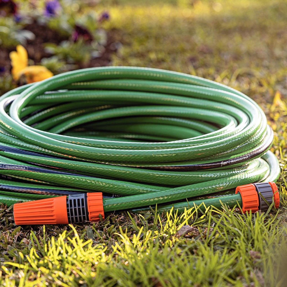 Mangueira Flex Verde Pvc 4 Camadas 15m Engate Rosqueado, Esguicho - Tramontina 79167150