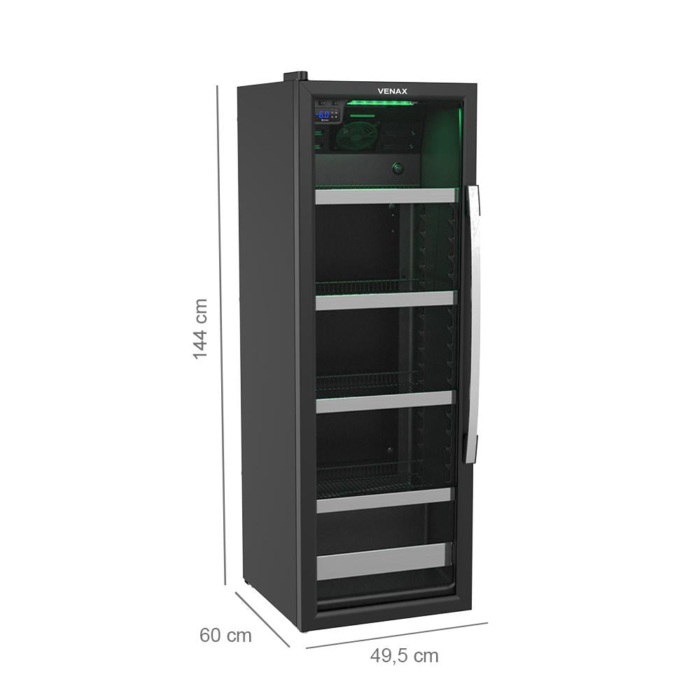Cervejeira Visa Cooler Preta 209L Porta Invertida De Vidro -6ºC a +6ºC EXPVCLPI Color 127V - Venax