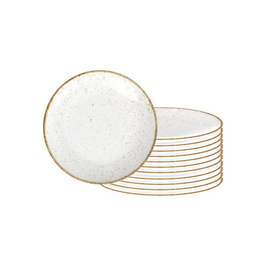 Conjunto de 12 Pratos Raso Rústico Marrom em Porcelana Decorada 28 cm - Tramontina 96980009