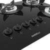 Fogão Cooktop Vidro Gás 5 Bocas Simples Safe Ferro Flange Inox SAFE5 Bivolt - Nardelli 27011401-00