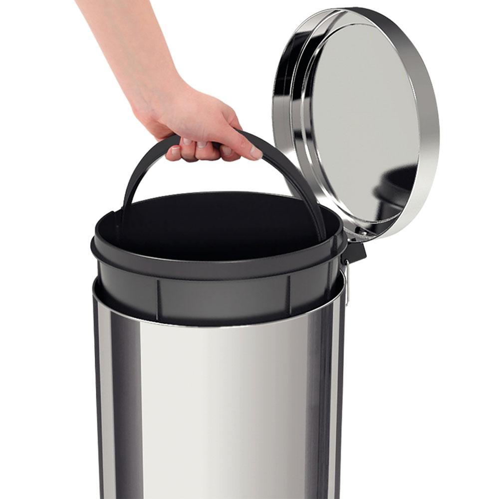 Lixeira Inox Polido Prime Brasil com Pedal 12 Litros Balde Interno Removível - Tramontina 94538112