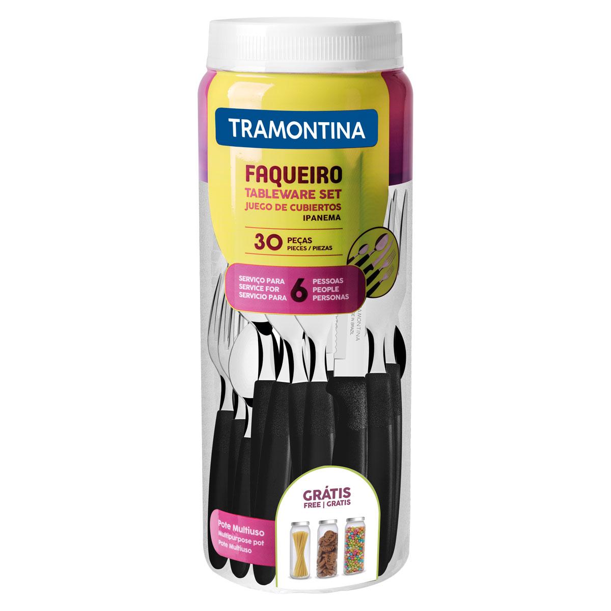 Faqueiro Inox 30pc Ipanema Preto - Tramontina