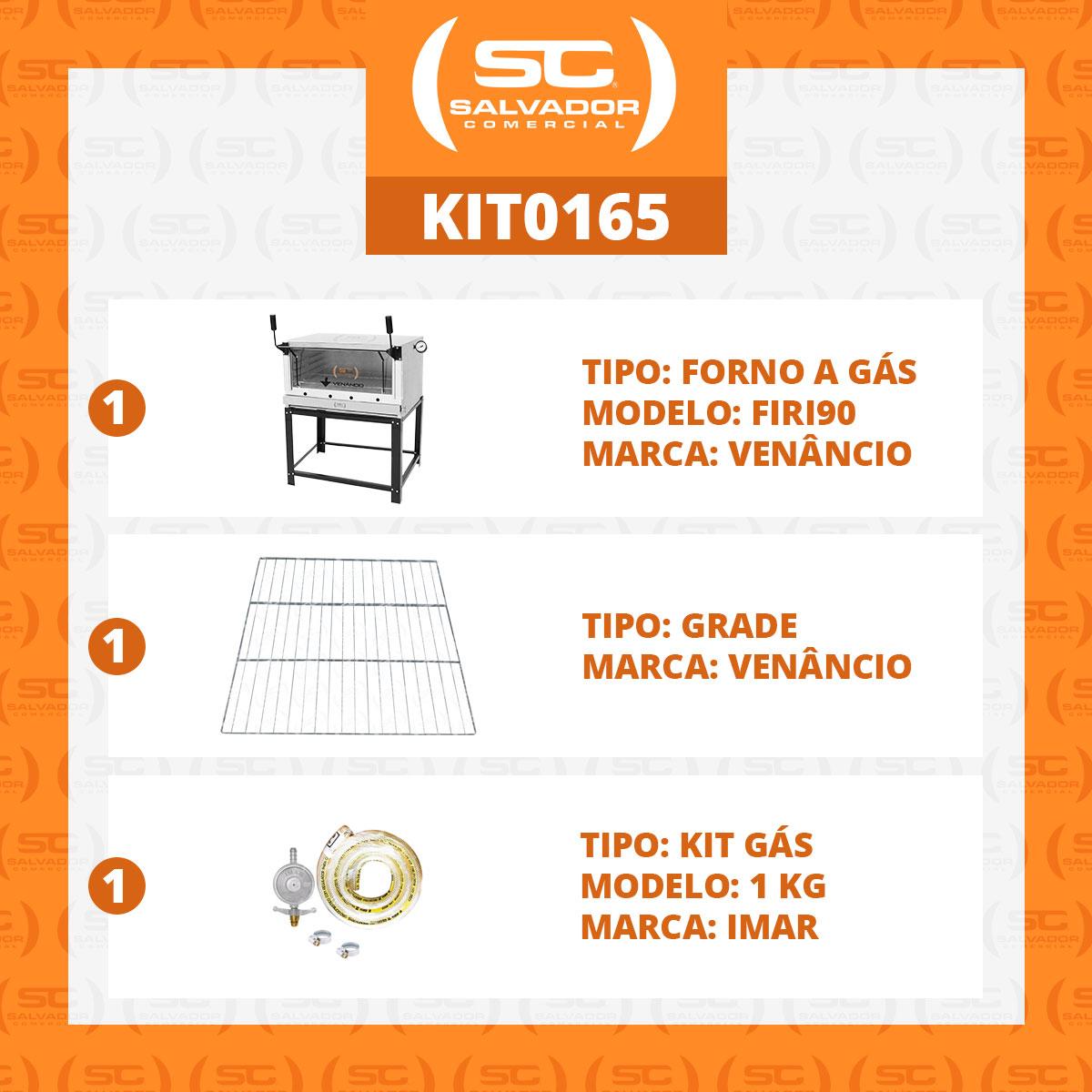 Kit - Forno Gás Industrial Roma Inox Firi90 + Grade Extra + Kit Gás