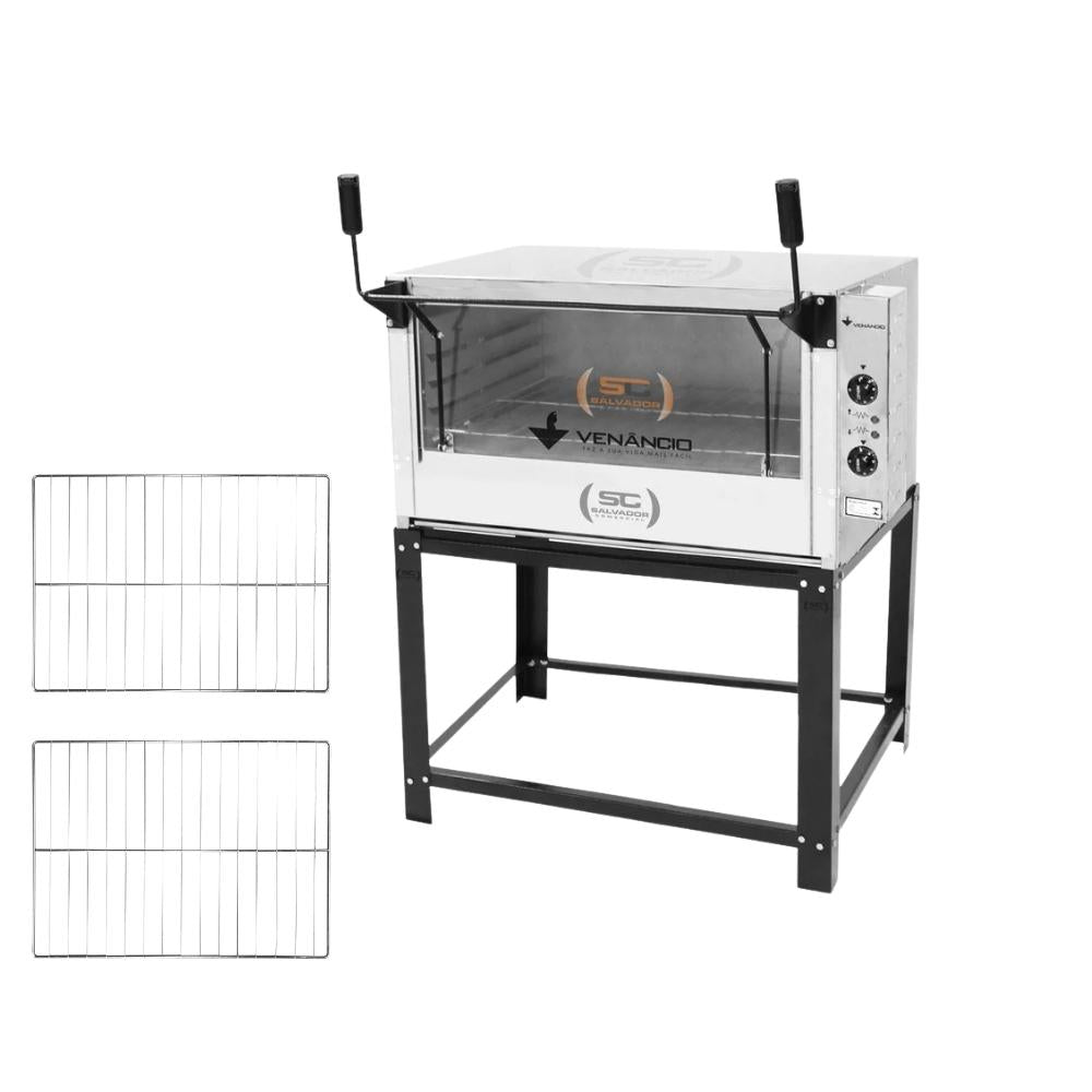 Forno Elétrico Industrial Refratária Roma Inox Feri90 220v + 2 Grades Extras - Venâncio