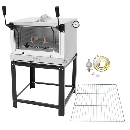 Kit - Forno Gás Industrial Roma Inox Infravermelho Firiv80 + Grade Extra + Kit Gás