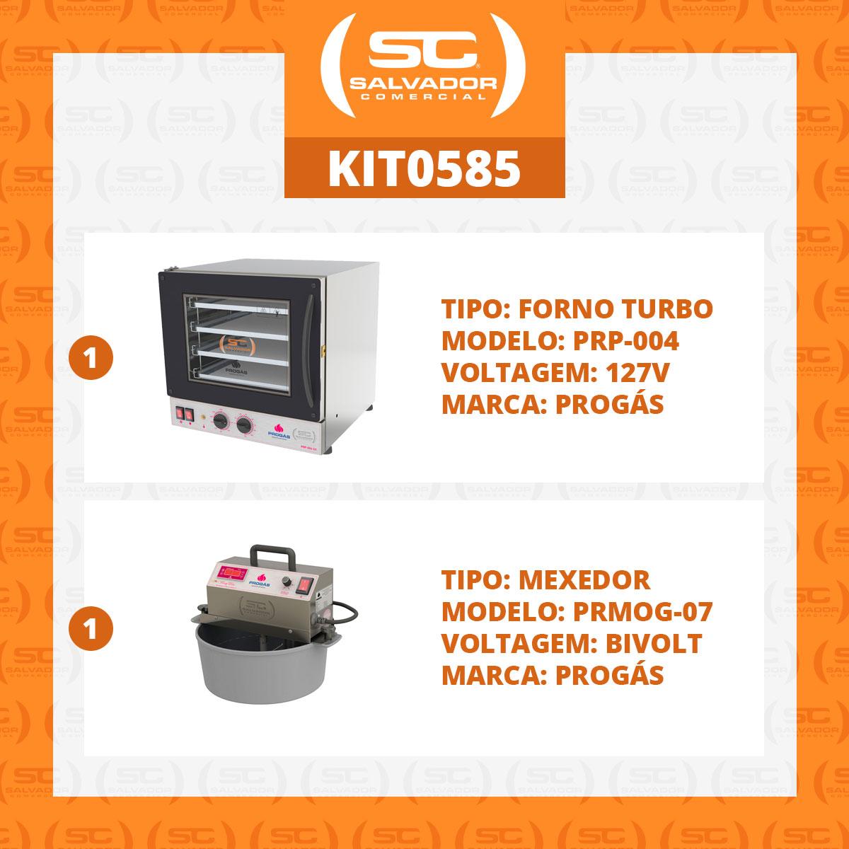 Kit Metálico - Forno Turbo Prp-004 127v + Mexedor Prmog-07 Bivolt - Progás