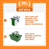 Kit - Caixa Supermercado Empacotador Check-out 1,5m Recorte + 10 Cestos de Compras Verde