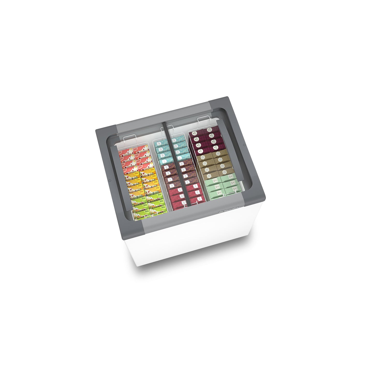 Kit - Freezer Horizontal Tampa de Vidro 144/185 Litros Nf20 - Metalfrio 220v + 4 Cestos Nextgen Branco