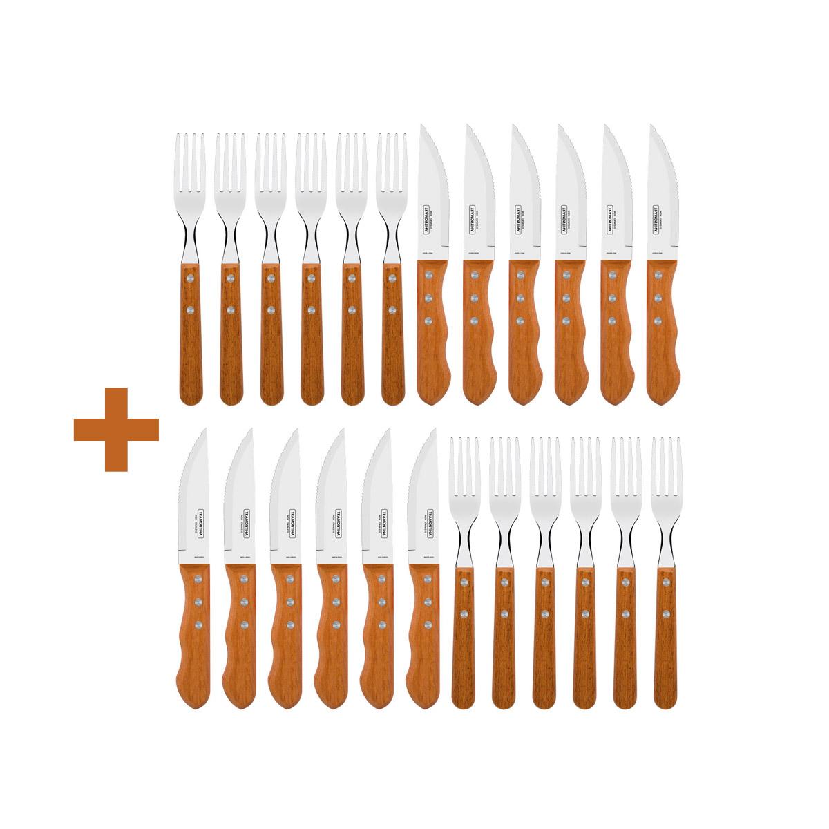 Kit - 2 Jogo de Churrasco Inox 12 Peças Dynamic - Tramontina