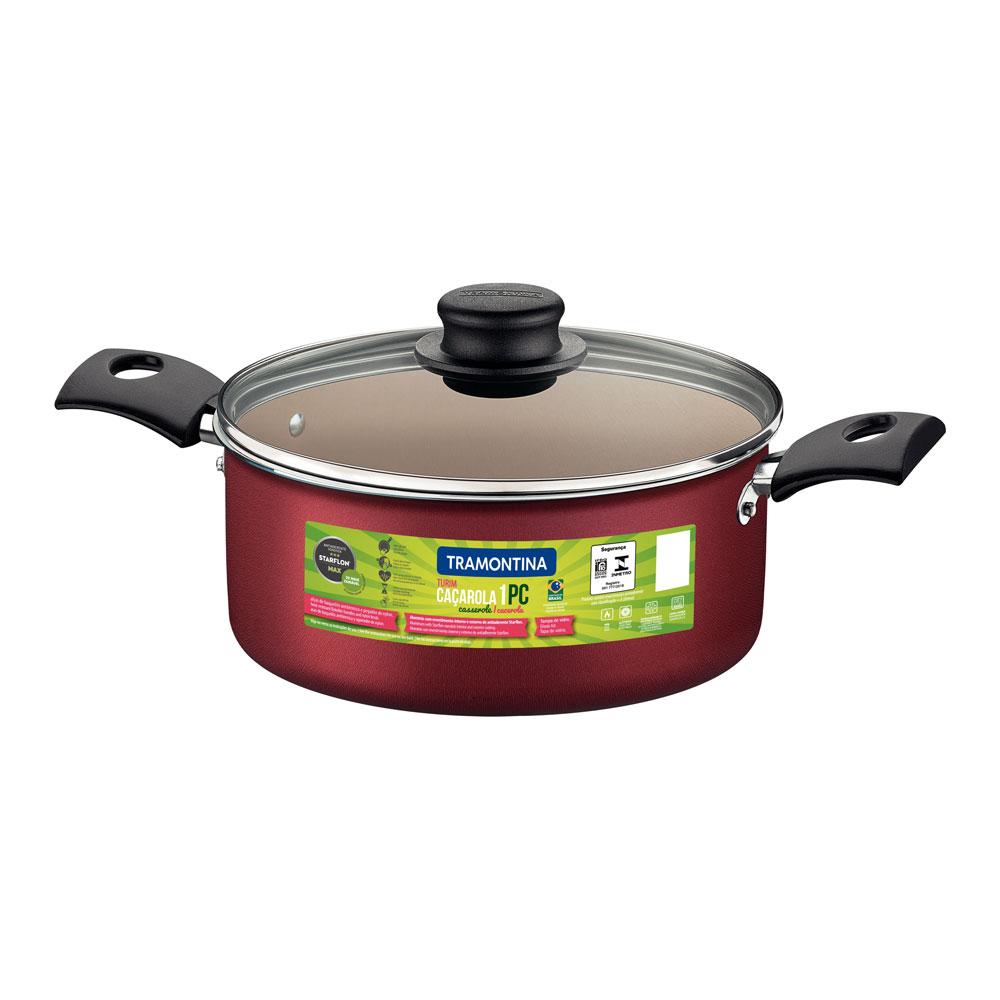 Caçarola Turim Alumínio Antiaderente Vermelho 20cm 2,8l Ptv2 - Tramontina 20261720