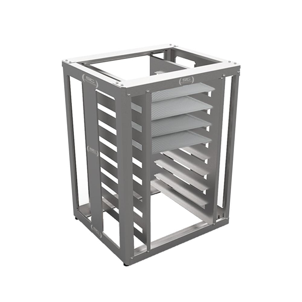 Kit Mesa Bancada Cavalete de Apoio 8 Níveis CFCS Inox + 4 Assadeiras 35x35 - Venâncio