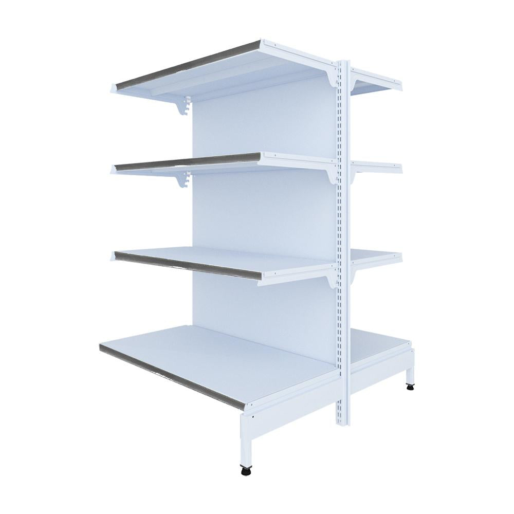 Gôndola Prateleira New Plus 1,40 Central Continuação GCC - Sa Gôndolas Porta Etiquetas CInza