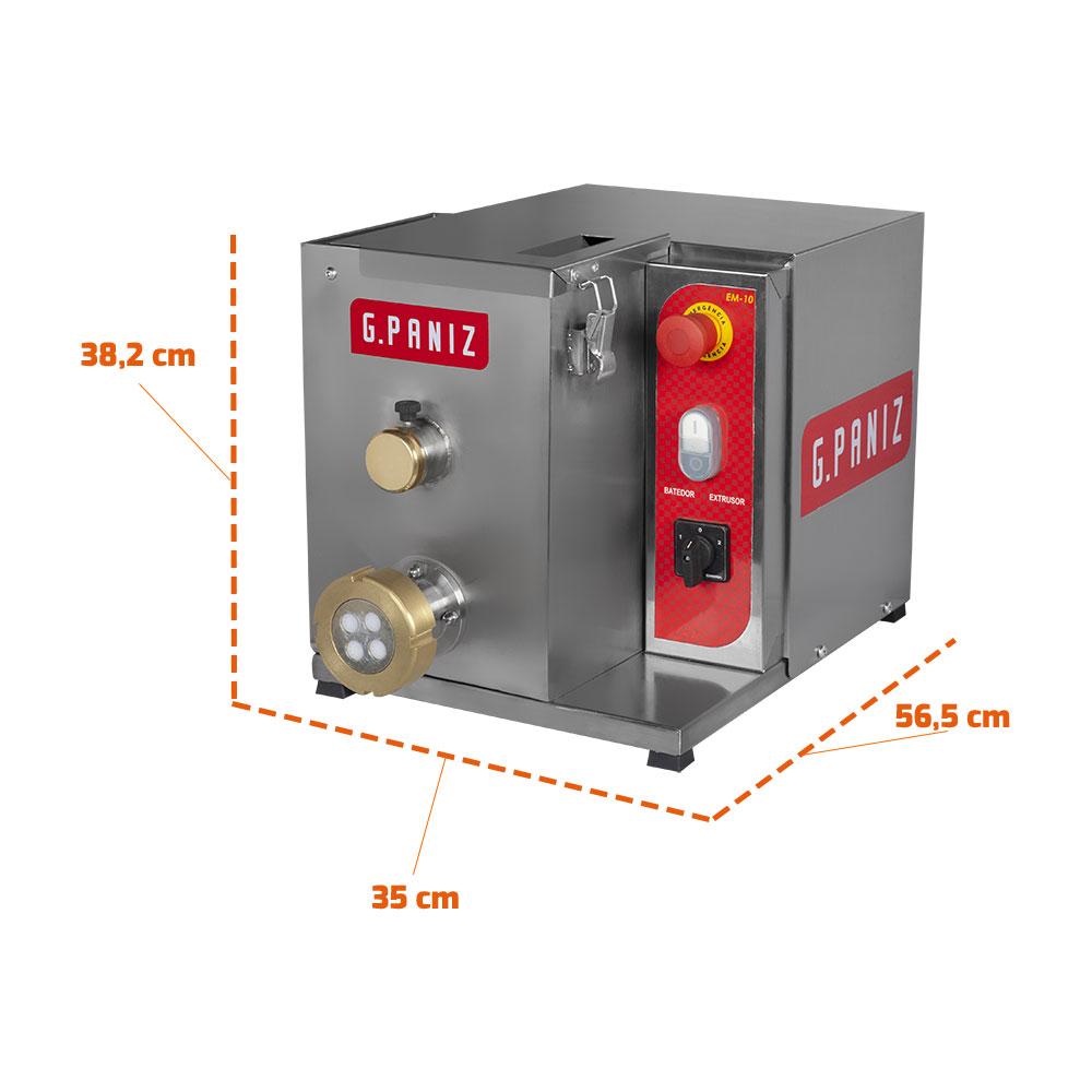 Extrusora De Massas Inox 10 Kg Industrial e Comercial Com 9 Trefilas EM10 Bivolt - Gpaniz