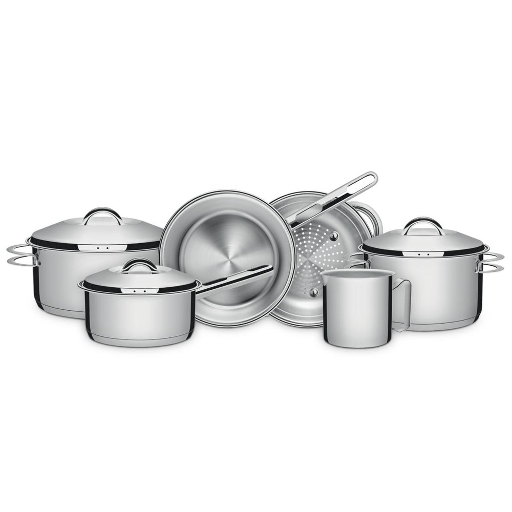 Kit Cozinha Solar Aço Inox Fundo Triplo 11 Peças Com Utensílios - Tramontina