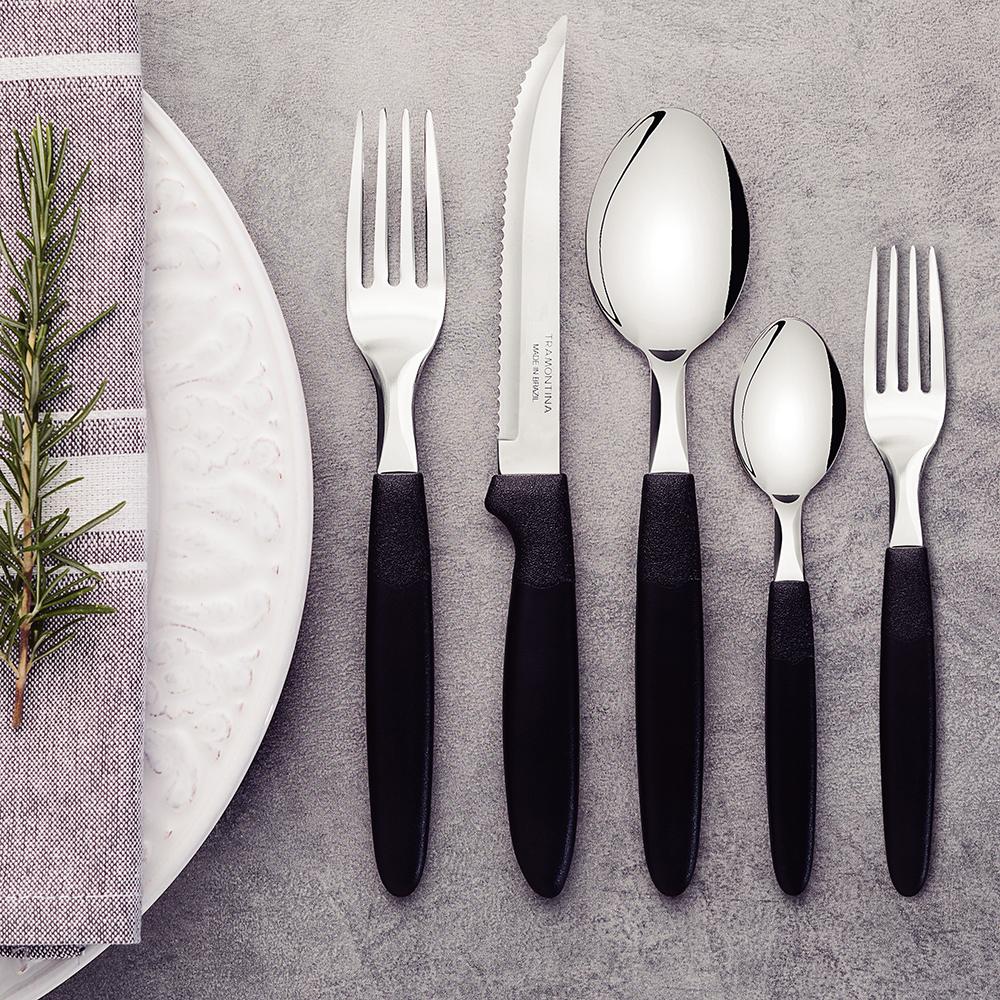 Caçarola Turim Alumínio Antiaderente 2,8L + Faqueiro Ipanema 30pc + Wok Loreto 3,6L - Tramontina