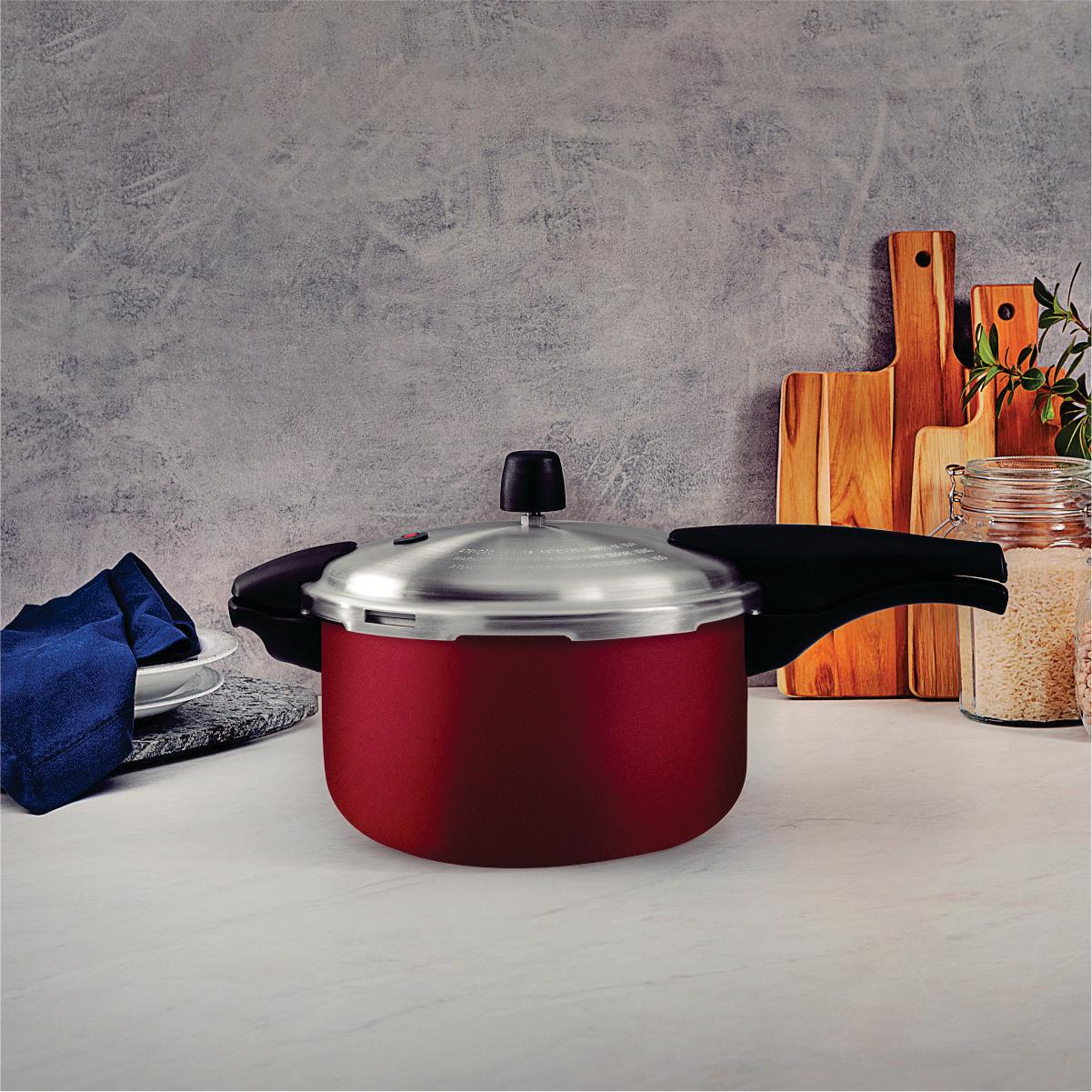 Panela de Pressão Effect Alumínio Revestimento Antiaderente 24 cm 6L Vermelho 20592724 - Tramontina