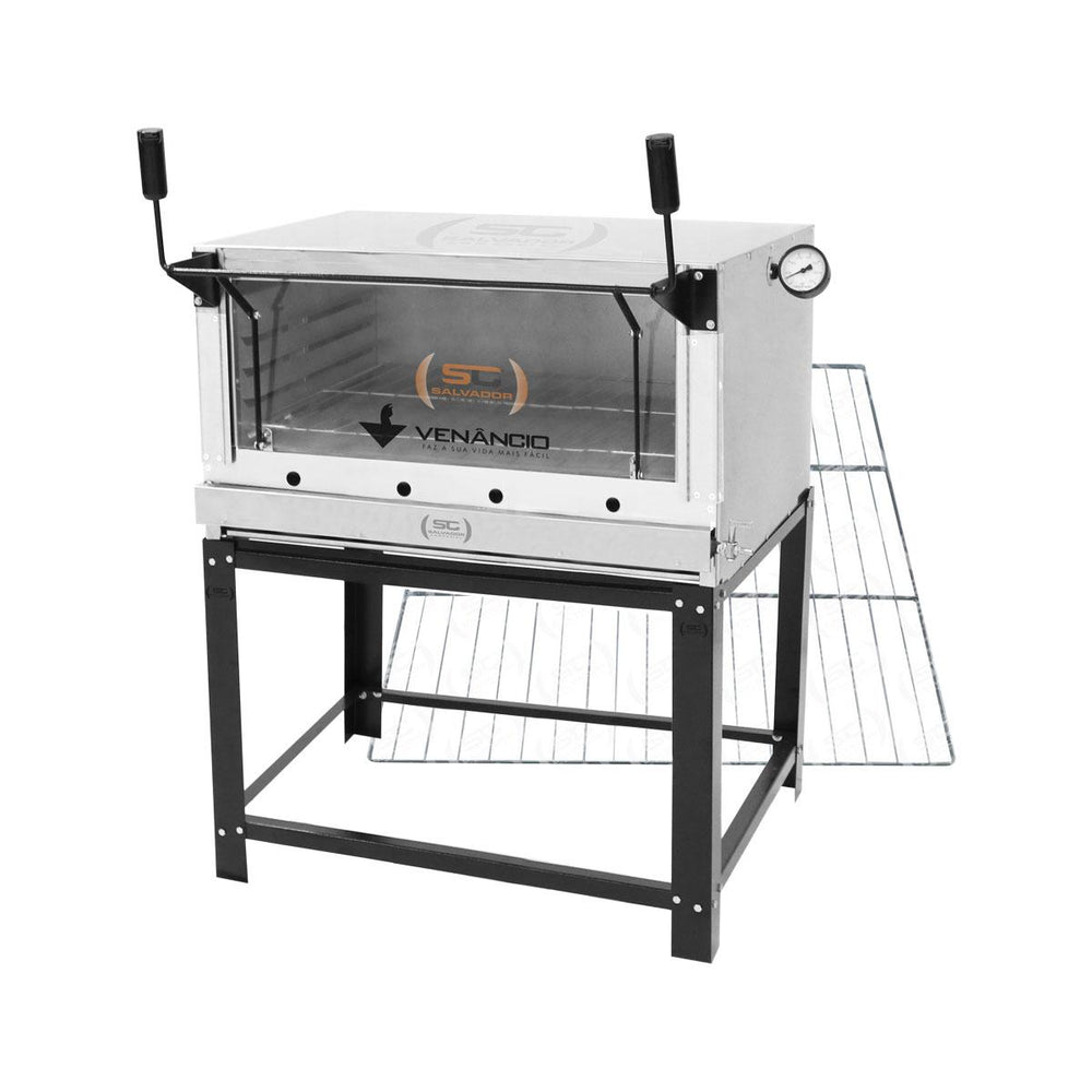 Kit Forno De Lastro a Gás Refratário Roma Inox FIRI90 + Grade Extra - Venâncio