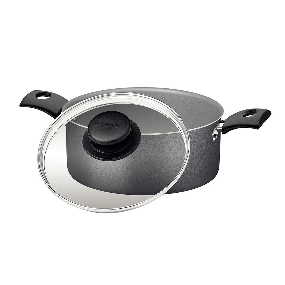 Caçarola Turim Alumínio Chumbo Antiaderente 2,8L + Faqueiro Ipanema 24pc + Wok Loreto 3,3L