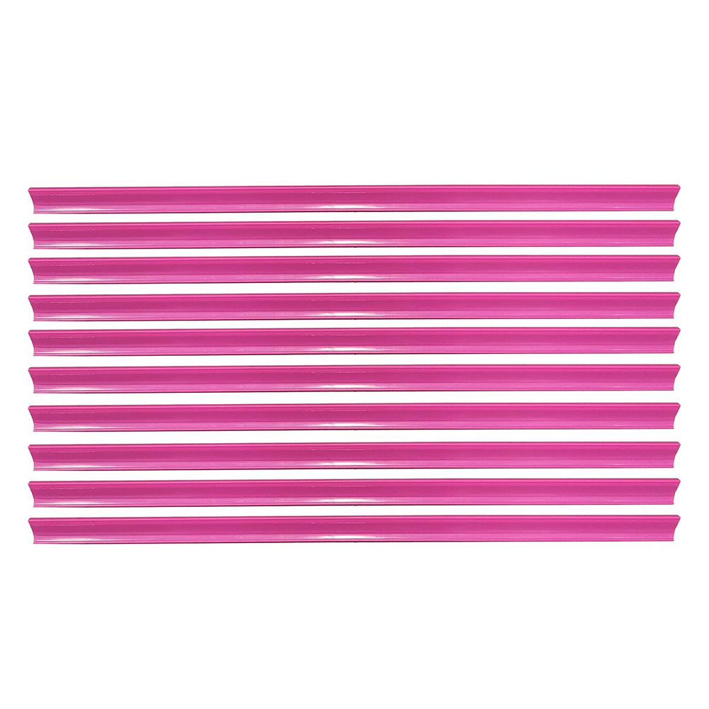 Kit 10 Porta Etiqueta Simples 90cm Rosa Com Acrílico New Plus/Plus - SA Gôndolas