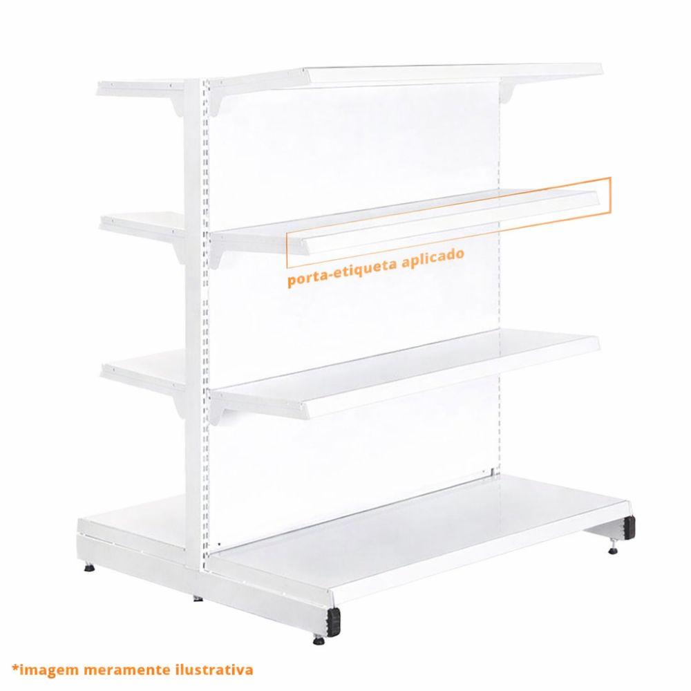 Kit - 10 Porta Etiqueta Simples  Branco Com Acrílico New Plus/plus - sa Gôndolas