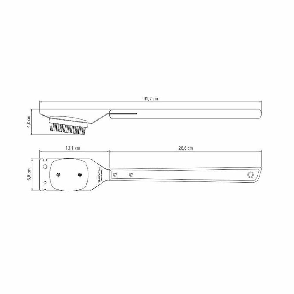 Escova Para Grelhas Churrasco com Lâmina em Aço Inox e Cabo de Madeira 41,7 Cm - Tramontina