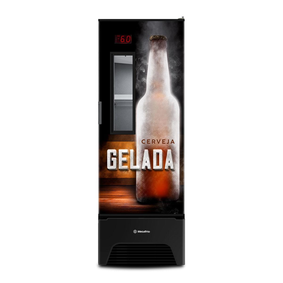 Visa Cooler 127v Cervejeira Porta Com Visor 508/574 Litros Adesivada Gelada VN50AF Optima - Metalfrio
