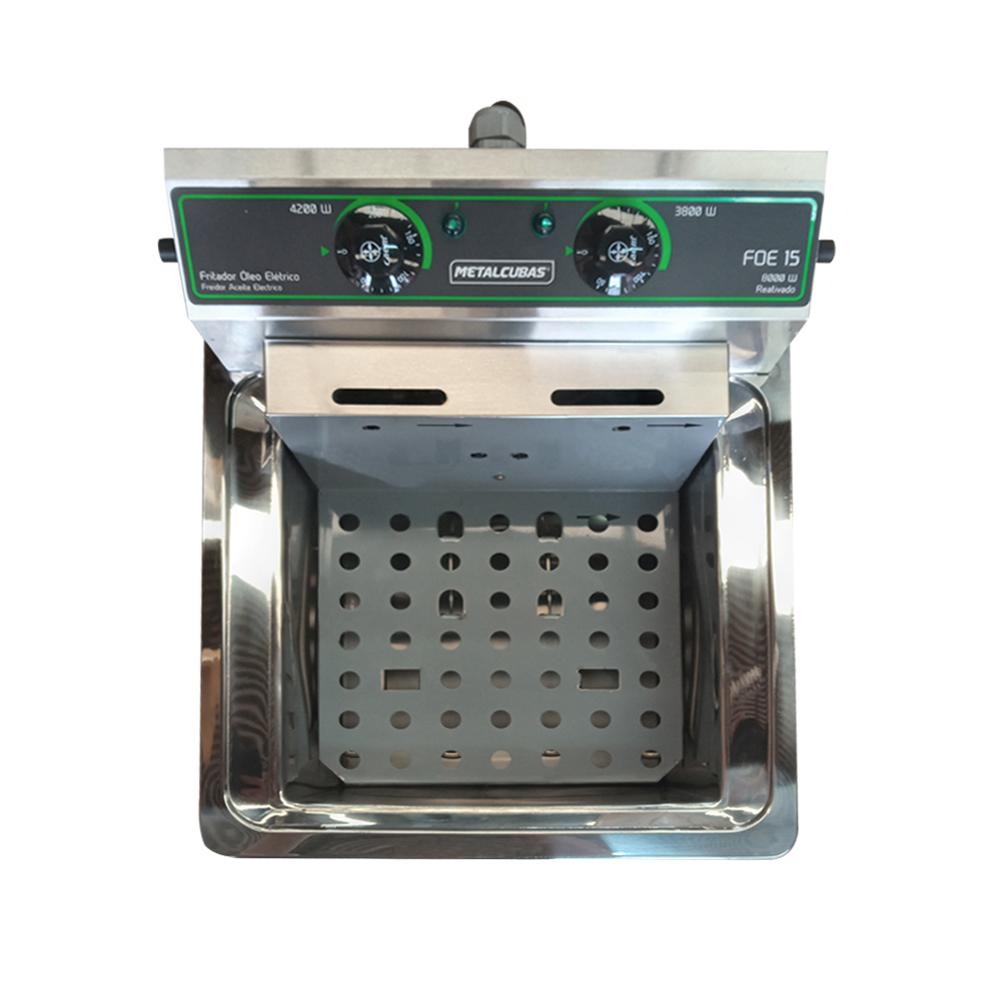 Fritador Óleo Elétrico 15l Monofásico 220v 8000w FOE15 P - Metalcubas