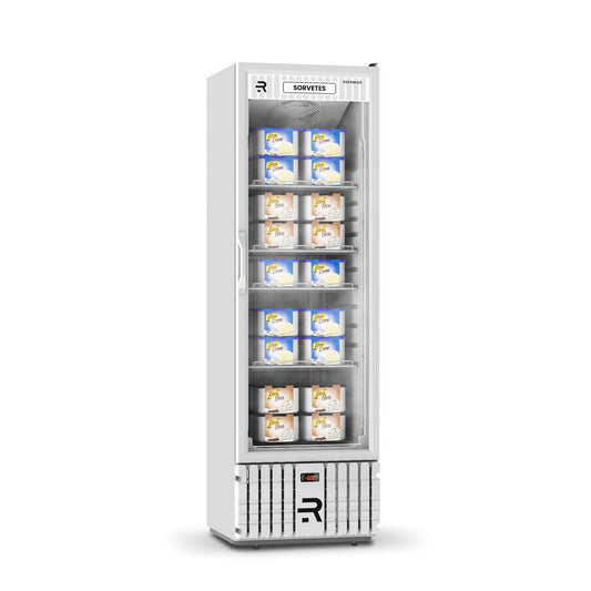 Visa Cooler Sorvete Porta Vidro Ar Forçado -22ºC 400L VCS400PVBB Branco/Branco 220V - Refrimate