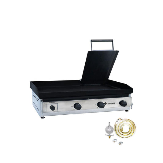Kit - Chapa Gás Inox 80 Cm C80p Com Prensa + Kit Gás - Venâncio