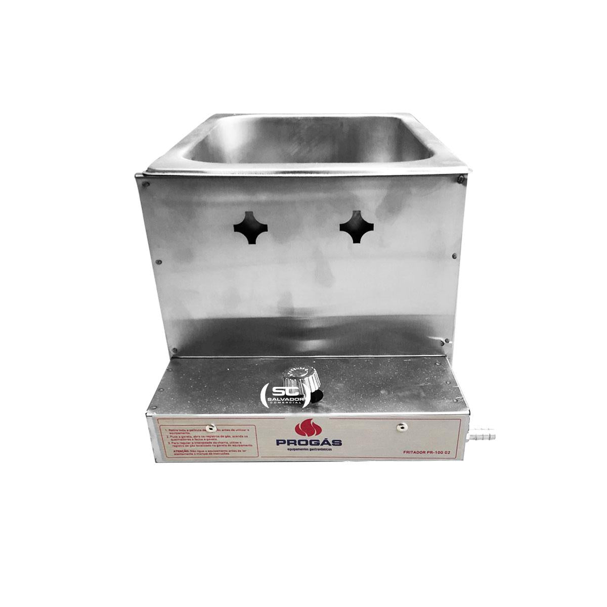 Tacho Fritador Retangular Fritura 1 Cesto Gas 5 Litros Óleo PR-10G - Progás