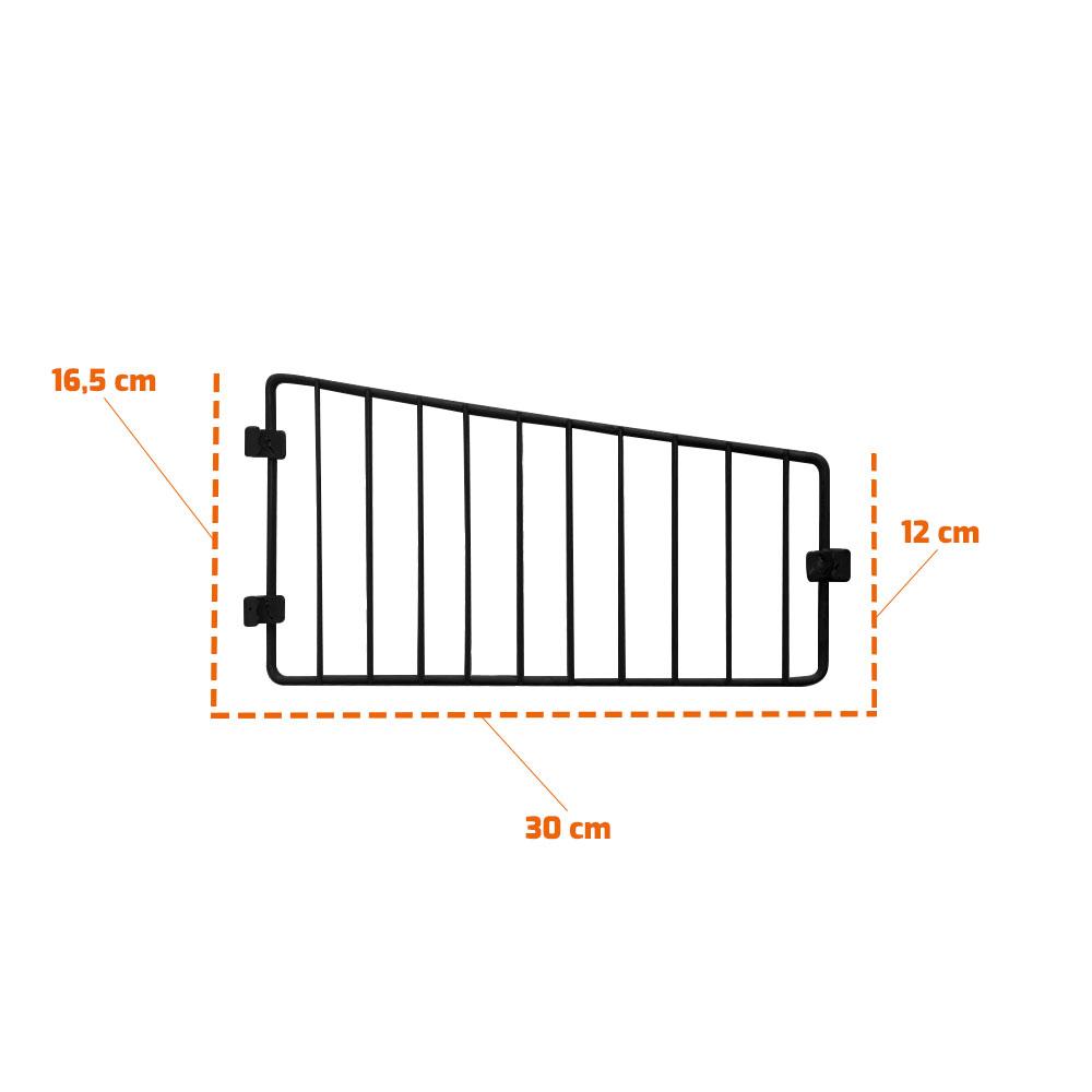 Cesto 30cm Com 2 Divisórias Preto New Plus - SA Gôndolas