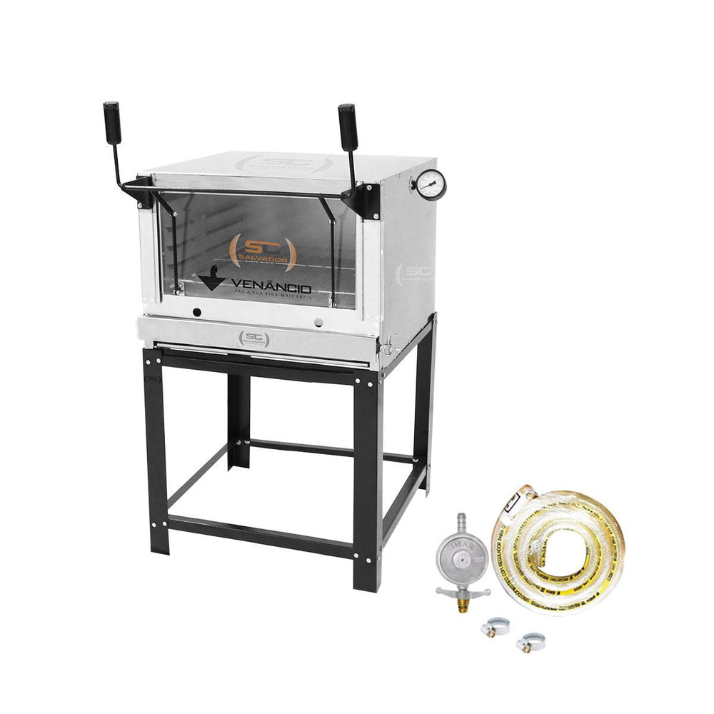 Kit Forno De Lastro a Gás Refratário Roma Inox FIRI80 + Kit Gás - Venâncio