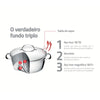 Jogo de Panelas Allegra Aço Inox Fundo Triplo Tampas de Inox 7 Peças - Tramontina 65650170