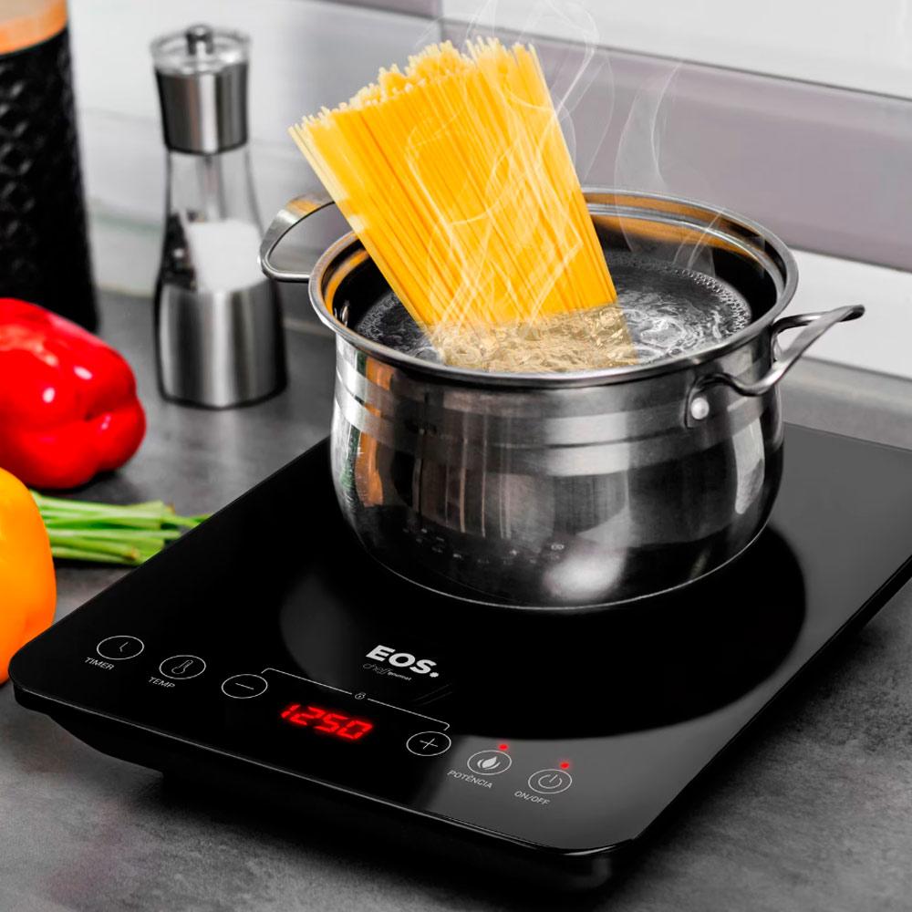 Fogão Cooktop de Indução 1 Boca Portátil Preto 2000w Cheff Gourmet ECI01PPB Bivolt - Eos