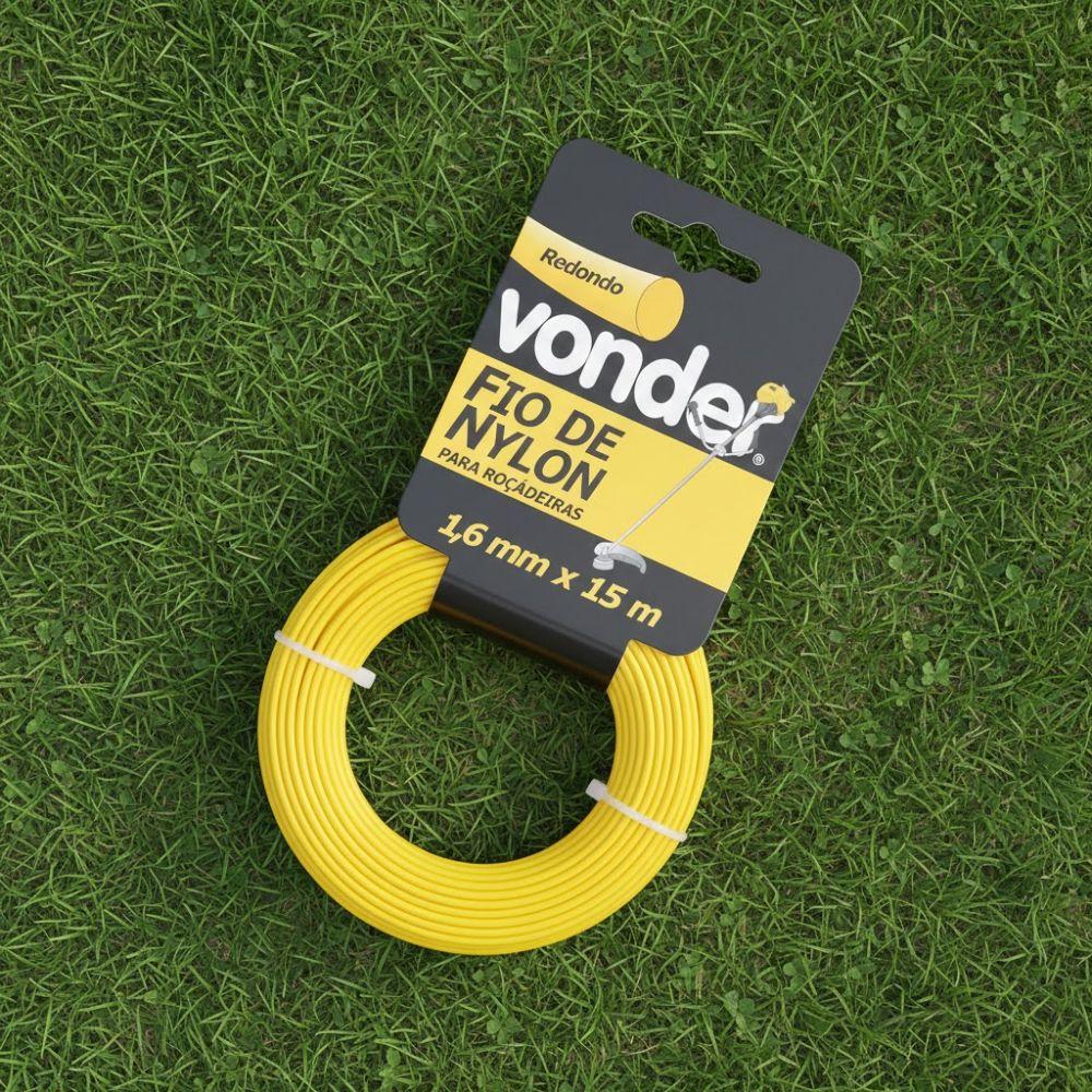 Fio de Nylon Para Aparador de Grama 1,6mm x 15m Redondo - Vonder 3373160015