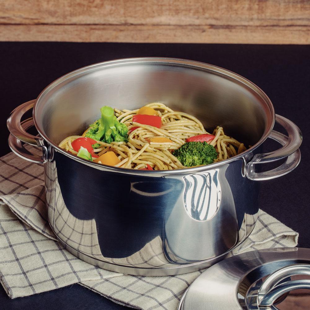 Panela Caçarola Funda em Aço Inox Linha Solar Fundo Triplo 20 cm Ø 3,6L PIT5 - Tramontina 62504200