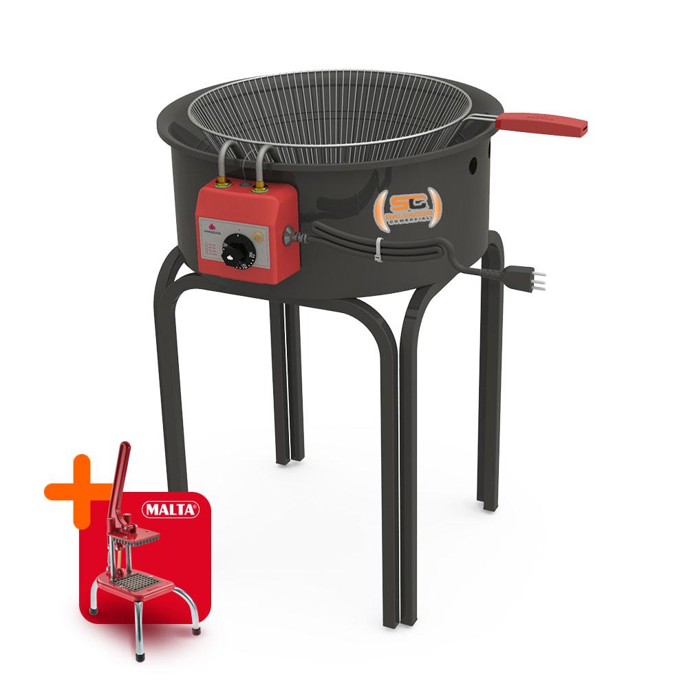 Tacho Fritador Coluna Elétrico 14L Óleo PR-14E 220V Progás e Cortador de Legumes