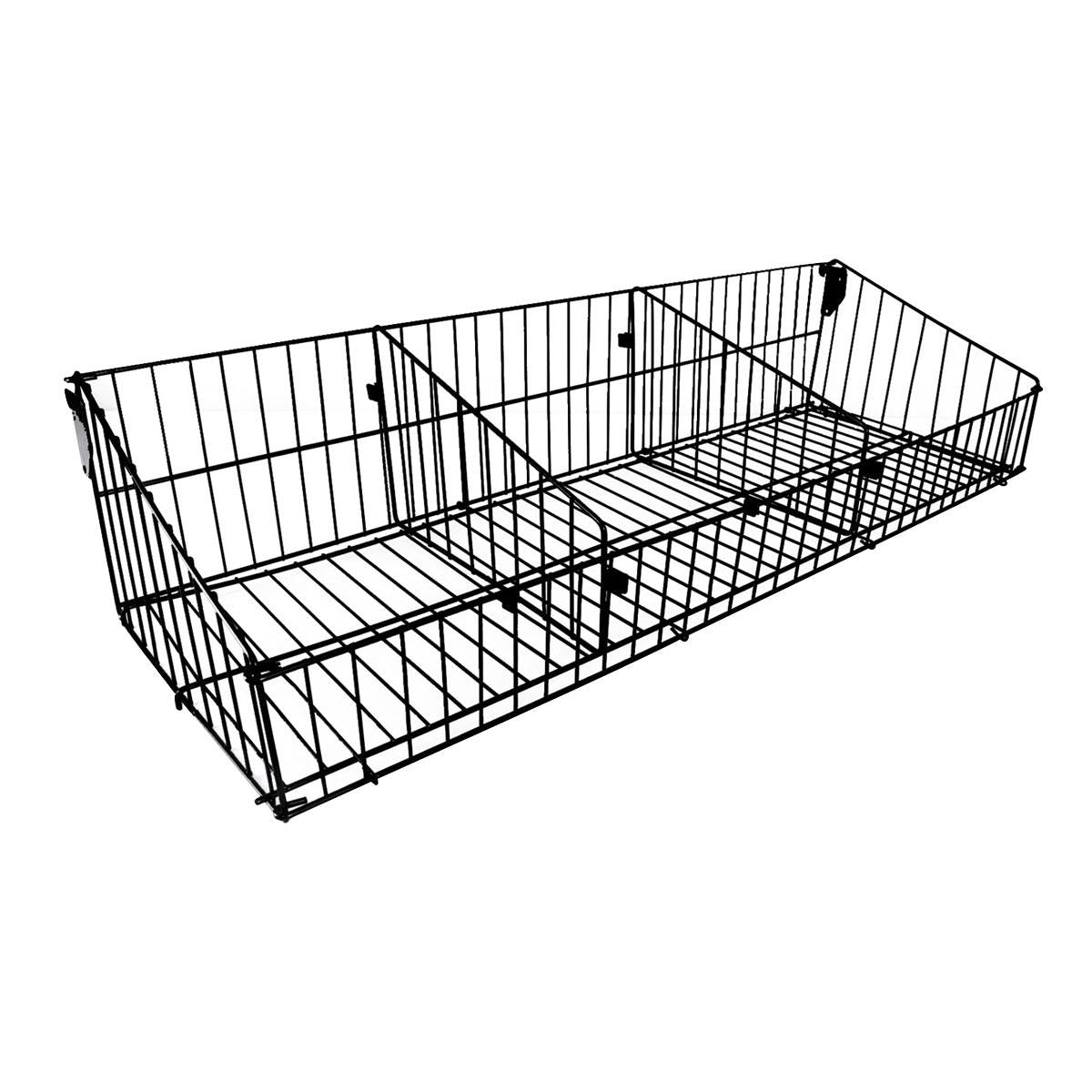 Kit - 4 Cestos 30cm Com Divisórias Para Organização de Gôndola Preto New Plus - Sa Gondolas