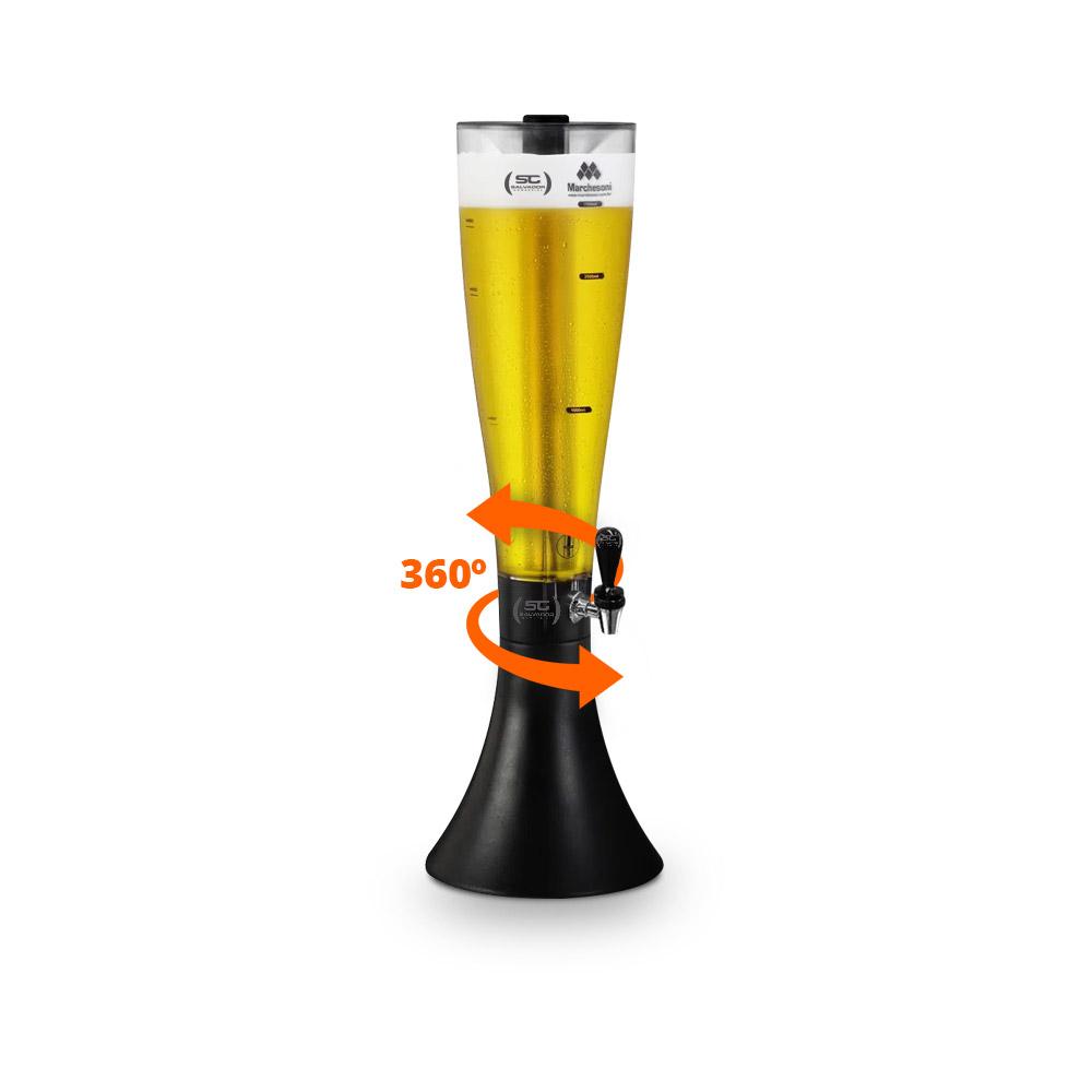 Kit 6 Torres de Chopp Tulipa 3,5 Litros Super Gelada Para Bar e Restaurante - Marchesoni