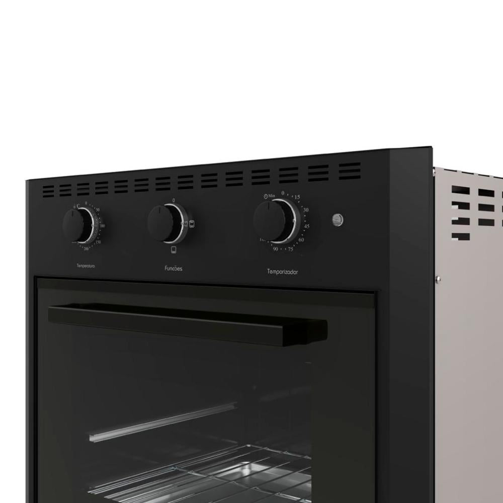 Forno Elétrico de Embutir Black 60L 1750W Até 300ºC E60B 127V Black - Nardelli 10016354-1