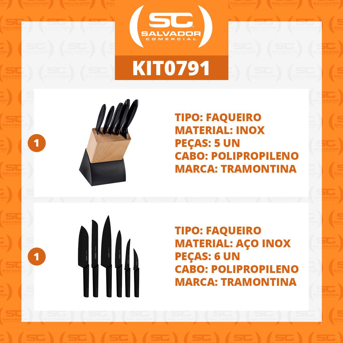 Kit - Faqueiro Plenus 6 Pecas + 1 Jogo de Facas Nygma Texturizadas 6 Pecas - Tramontina