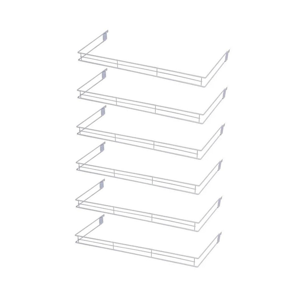 Kit 6 Aparadores Aramados Em U Para Organização De Gôndola 30x73cm Branco - SA Gôndolas