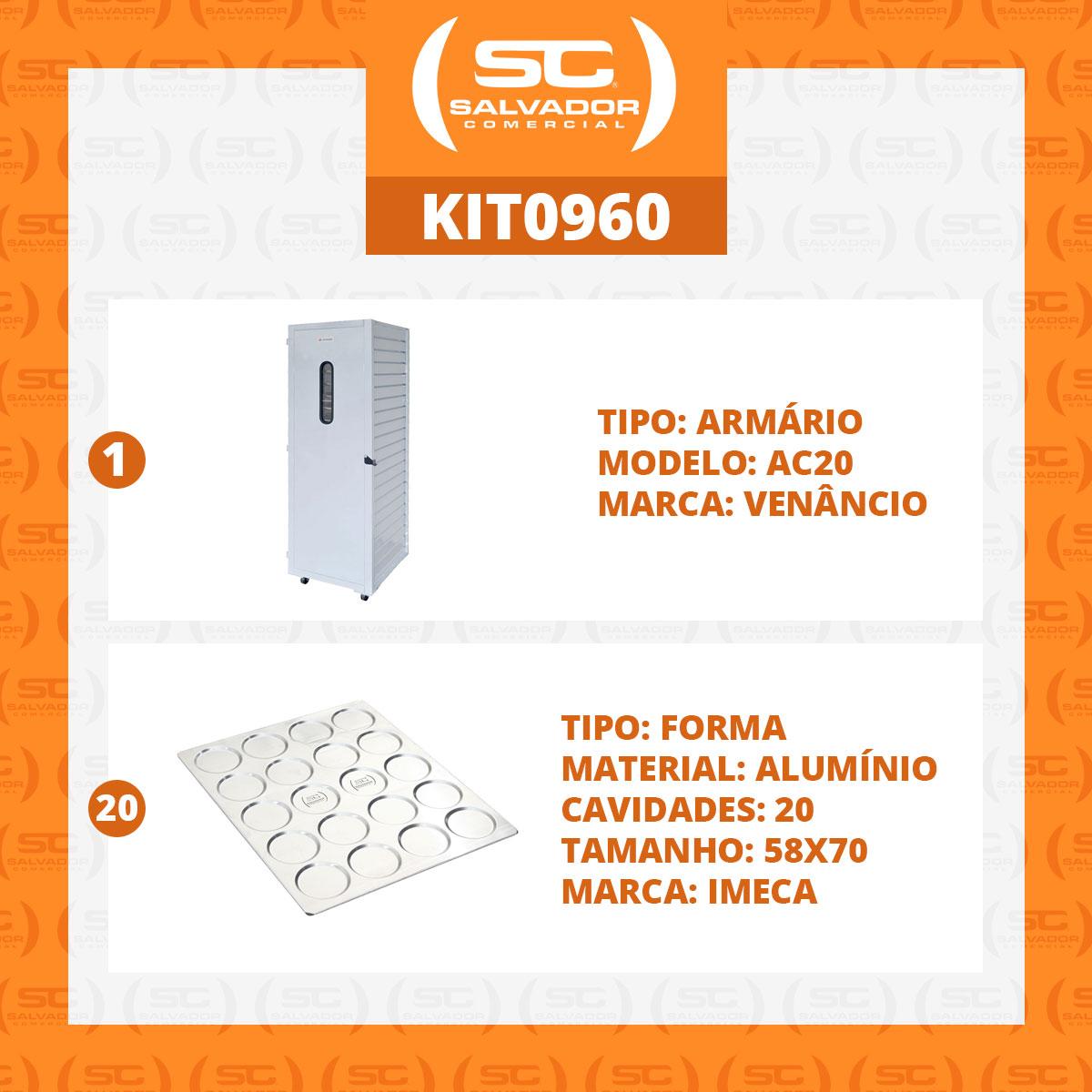 Armário Crescimento 20 Níveis + 20 Assadeiras Pão Hamburguer 20 Cav. Alu. 58x70