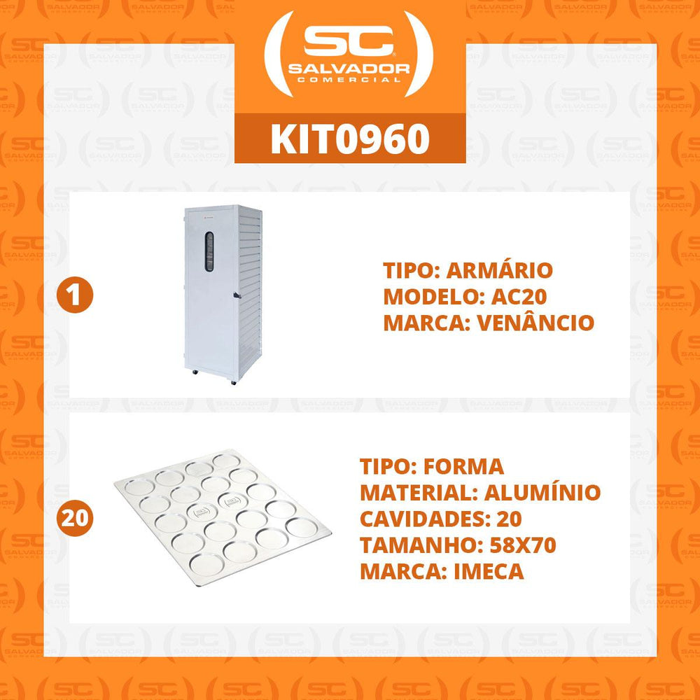 Armário Crescimento 20 Níveis + 20 Assadeiras Pão Hamburguer 20 Cav. Alu. 58x70
