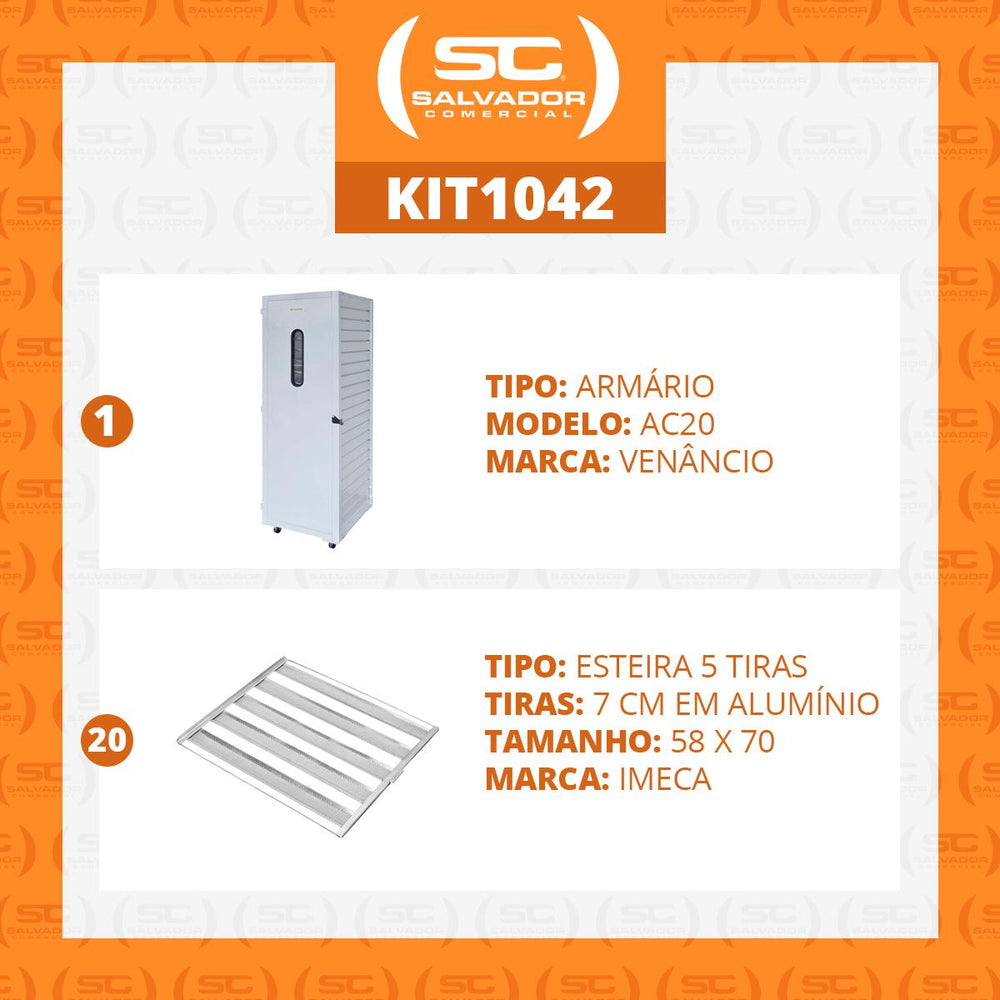Kit Armário De Crescimento 20 Níveis 60x40 AC20 + 20 Esteiras 4 Talas Tiras 7cm Flandres 50g