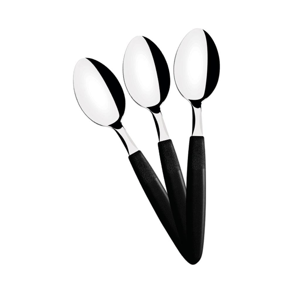 Kit 6 Colheres de Chá Ipanema Com Lamina Em Aço Inox Cabo Preto Ccptop - Tramontina