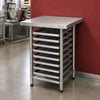 Mesa Bancada Total Inox 430 8 Níveis Prp-004 Progás + 8 Assadeiras Pão Francês 4 Ondas 35x35 - Imeca