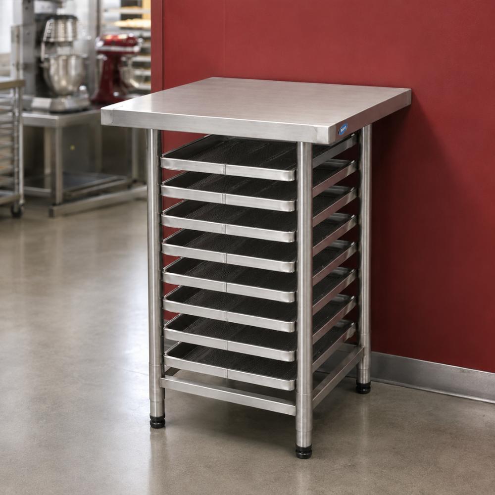 Mesa Bancada Total Inox 430 8 Níveis Prp-004 Progás + 8 Assadeiras Pão Francês 4 Ondas 35x35 - Imeca