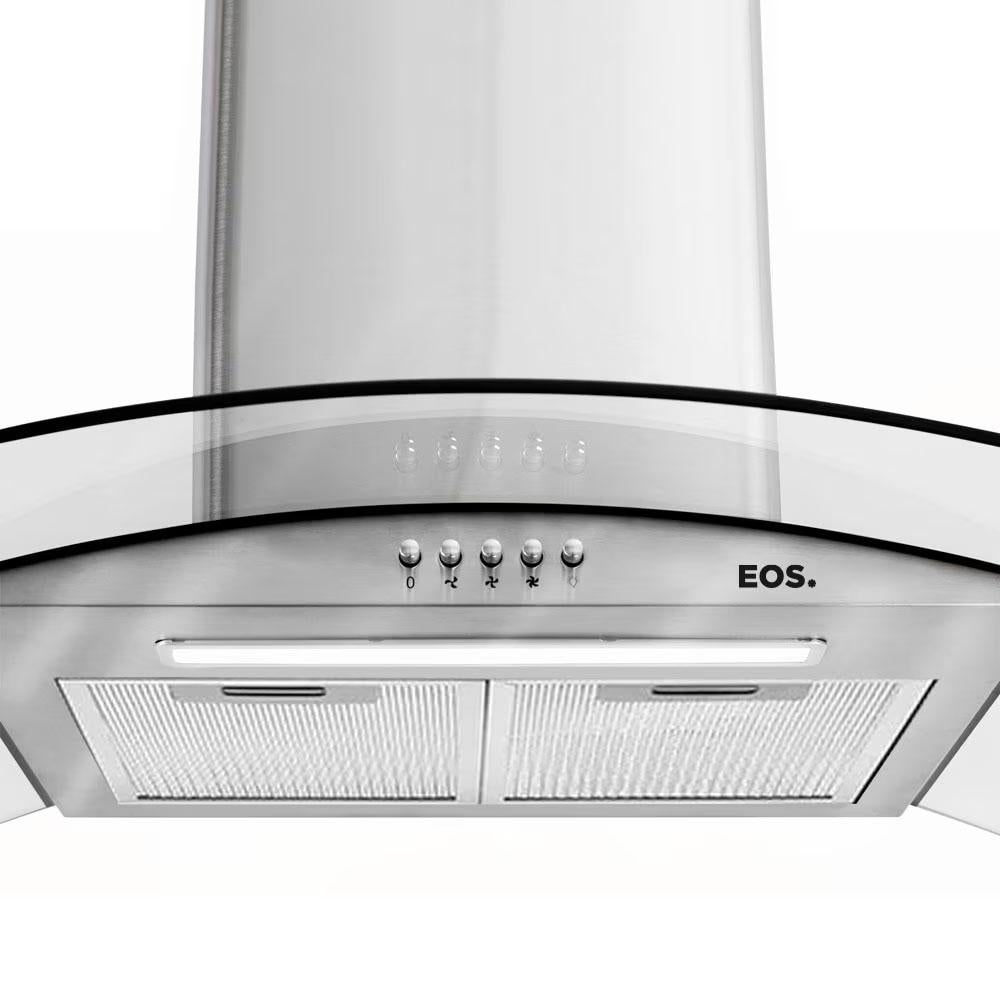 Coifa e Depurador de Parede Inox Com Vidro Curvo 90cm Eco90pv 220v - Eos B163422
