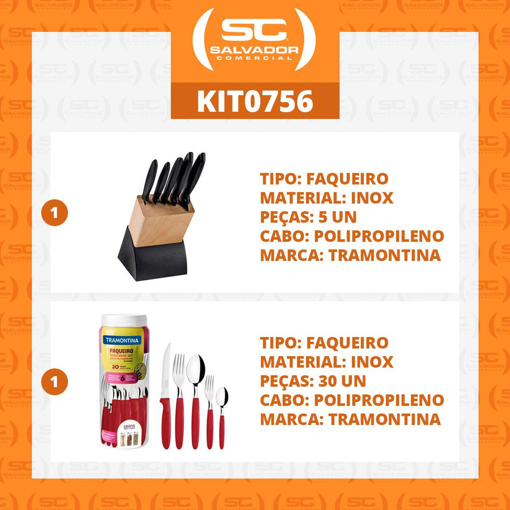 Kit Faqueiro Plenus 6 Peças + 1 Faqueiro 30 Peças Ipanema Vermelho - Tramontina